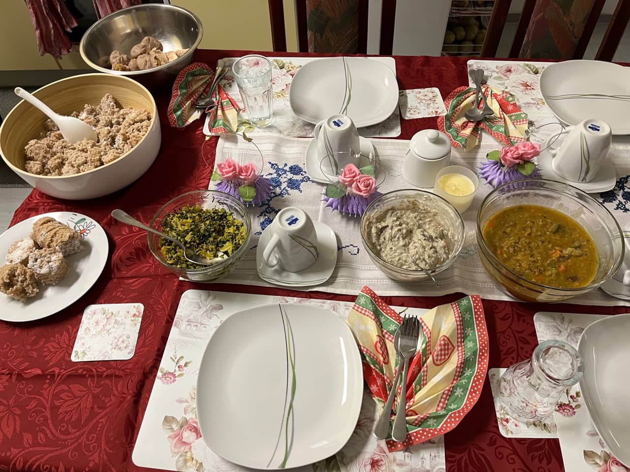 Veganes Menü zur Weihnachtsfeier der Gärtner*innen 2022 (Foto: privat)
