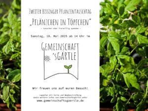 „Pflänzchen in Töpfchen" – Einladung zum zweiten Pflanzentauschtag