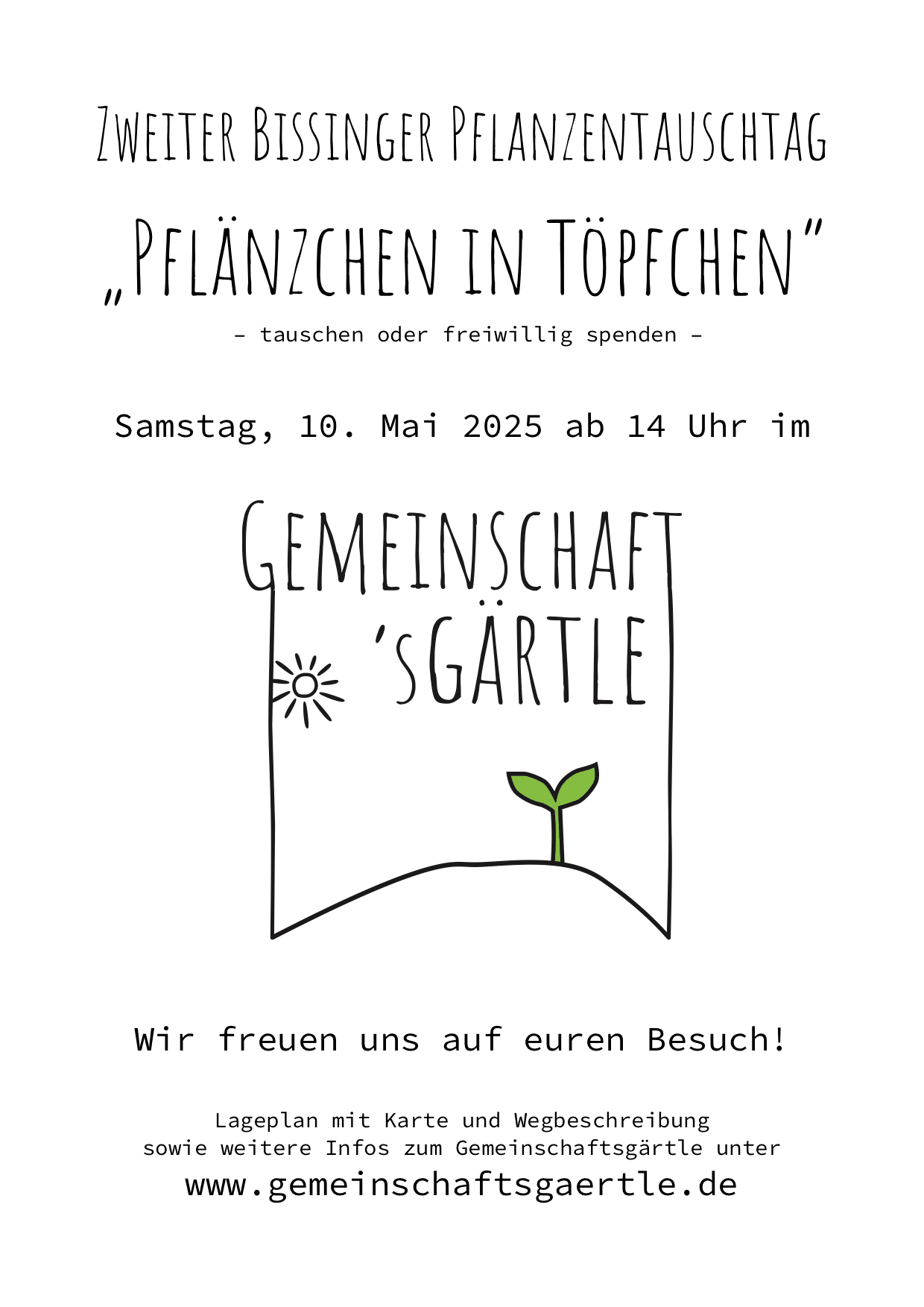 Plakat: „Pflänzchen in Töpfchen“